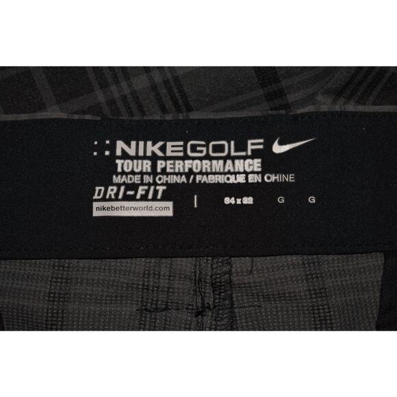 NIKE GOLF $80 Dri-Fit Tour Performance Gray Plaid Flat Front Pant Men's‎ 34 - Picture 4 of 4